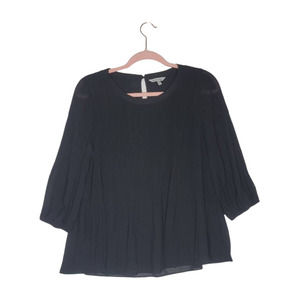 Naked Zebra Small Black Elastic Cuff Top